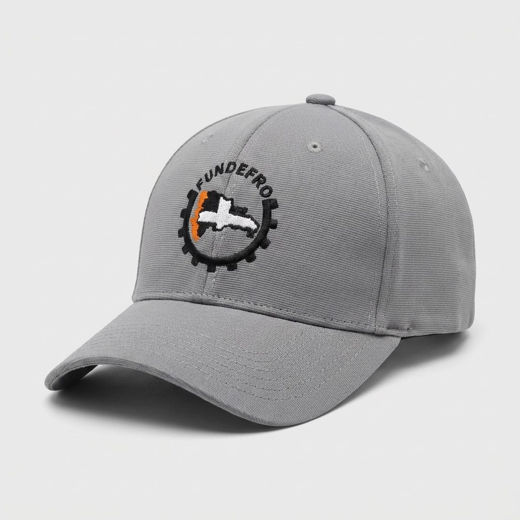 Gorra con emblema industrial