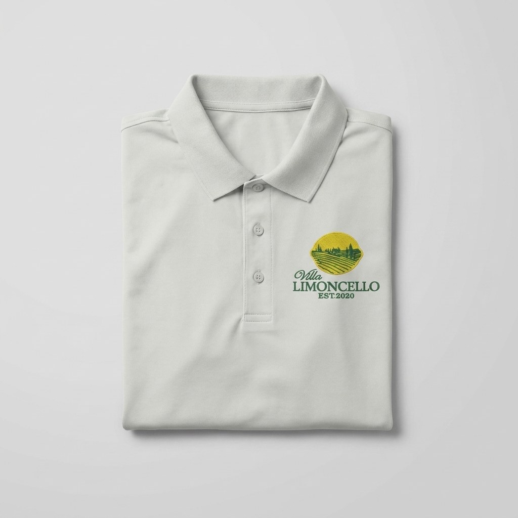 Polo con logo a color bordado