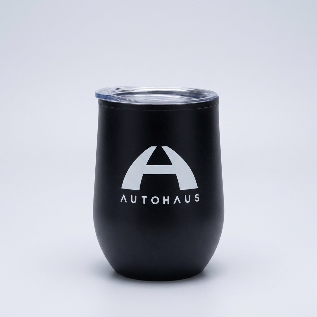 Vaso térmico con logo en blanco